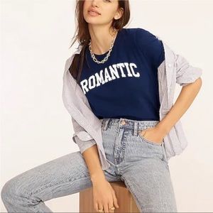 J Crew Size Small Navy Romantic Short Sleeve Tshirt Knit Goods